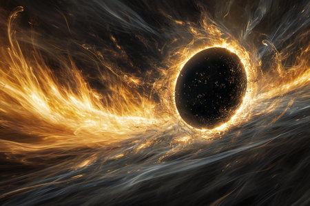 Sun eclipse in space,の素材