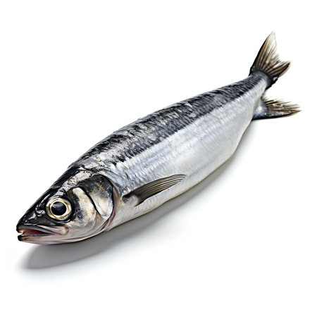 Salted herring fish isolated on white backgroundの素材
