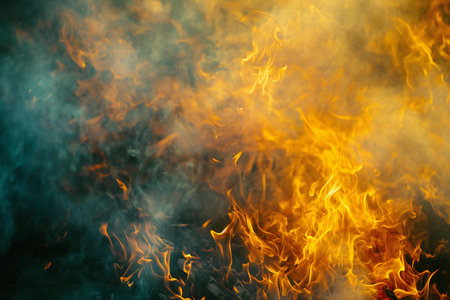blaze fire flame texture background - close up of fire flames backgroundの素材