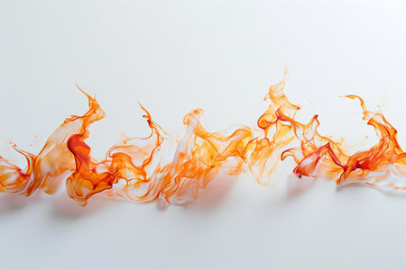 Fire flames isolated on white background. Abstract fire flames on white backgroundの素材