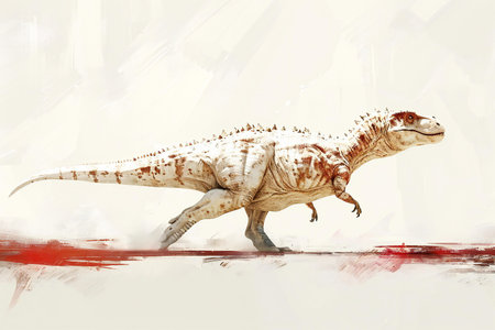dinosaur stegosaurus on a white background. Digital painting.の素材