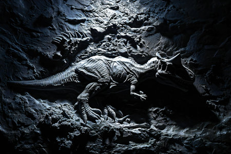 Dinosaur fossil in the cave.の素材