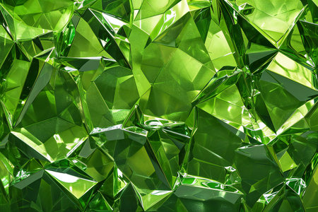 Green crystal background close-up. Abstract background for design and decoration.の素材