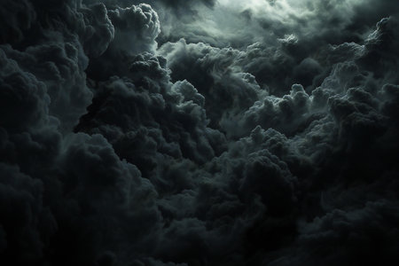Dark storm clouds background. Dramatic sky.の素材
