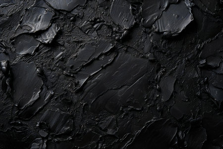 Black paint on black wall. Abstract background and texture for design.の素材
