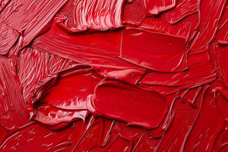 Red paint brush stroke on white background. Abstract background for design.の素材