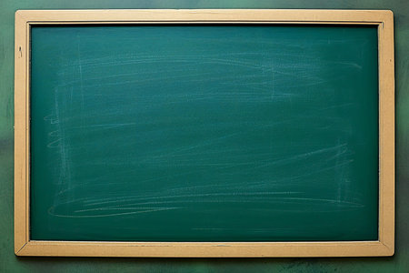 Blackboard with chalk on green background. Education concept. Back to school.の素材