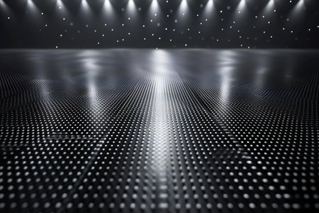 Abstract dark background with lights and spotlightsの素材