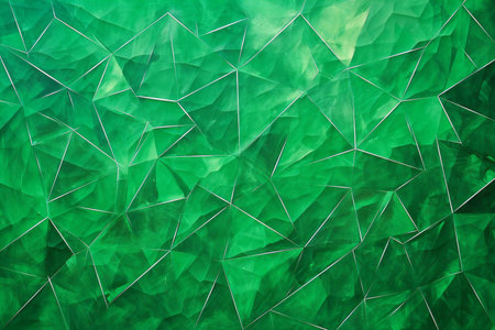 abstract background of polygonal triangles in green color for designの素材