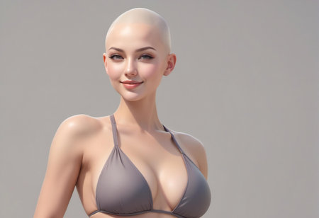 Portrait of a beautiful young woman with blond hair in a braの素材