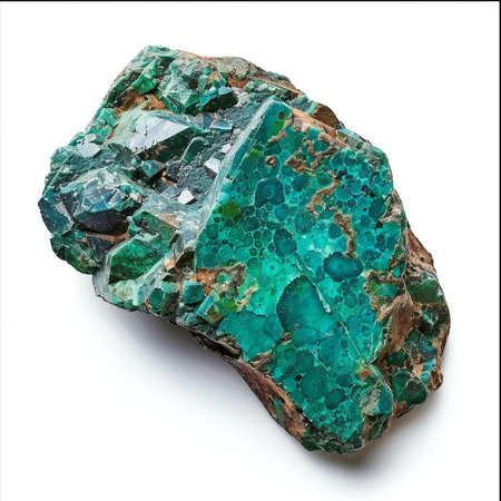 green malachite semigem geode crystals geological mineral isolatedの素材
