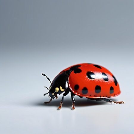ladybug isolated on white background.の素材