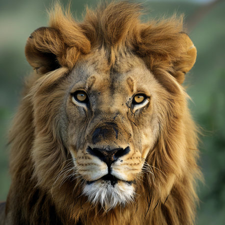 Portrait of a male lion in the Kruger National Park, South Africa.の素材