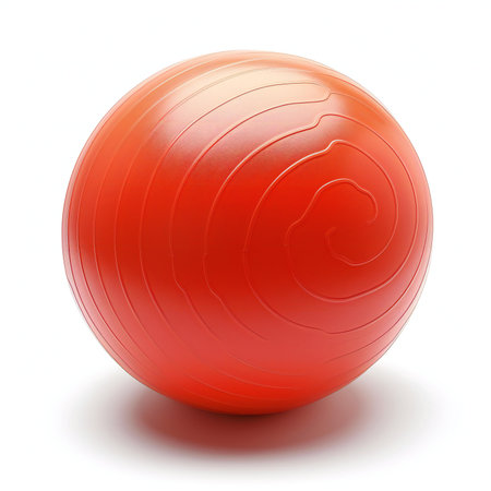 Fitness ball isolated on white background. Series: Fitness and Wellnessの素材