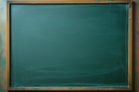 Green blackboard with chalk traces on it. Chalkboard backgroundの素材