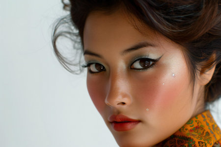 Portrait of a beautiful asian woman with bright make-upの素材