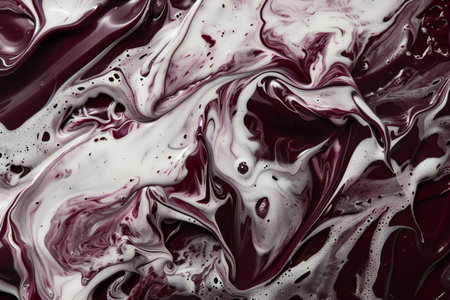 Abstract background of pink and white liquid acrylic paint. Close-up.の素材