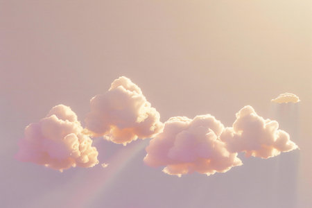 clouds in the blue sky, soft focus and vintage filtered imageの素材