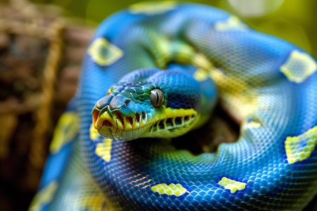 Close-up of a royal python (Python reticulatus)の素材