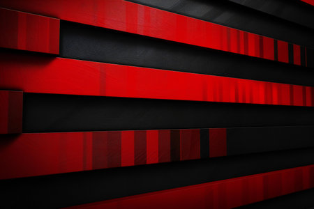 Abstract black and red background with stripes.の素材