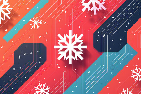 Snowflake on colorful background. Christmas and New Year concept.の素材