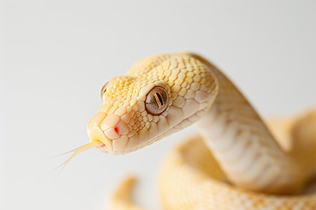 Corn snake on white background, close-up, macro shot.の素材