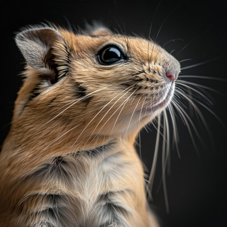 Close-up portrait of a red guinea pig on a black backgroundの素材