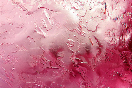 Pink abstract background with water drops, close-up, macro.の素材