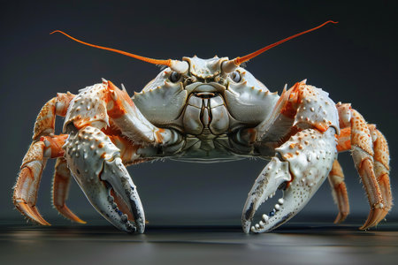 crab on a dark background, close-up, studio shotの素材