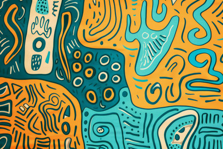 Abstract doodle background. Hand-drawn illustration. Vector.の素材