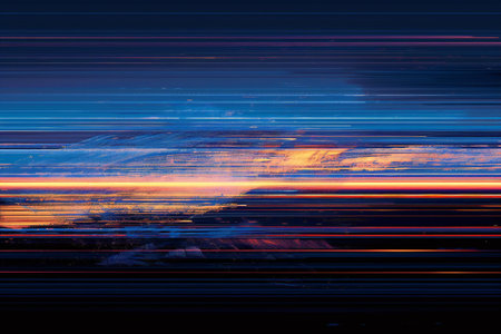 Abstract background. Orange - blue palette. Raster fractal graphics.の素材