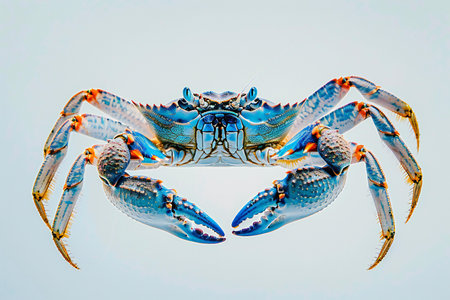 Blue crab isolated on white background. Blue crab on white background.の素材