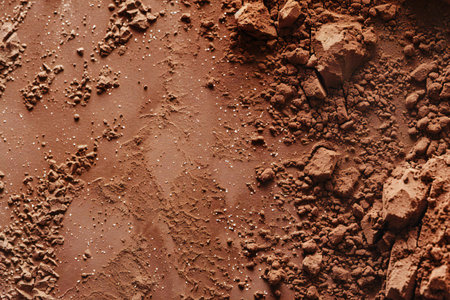 Cocoa powder as a background, closeup view. Textureの素材