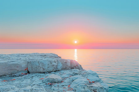 Beautiful sunset over the sea. Beautiful seascape. Nature composition.の素材