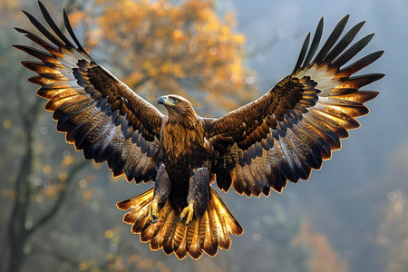 Golden Eagle (Haliaeetus albicilla) in flightの素材