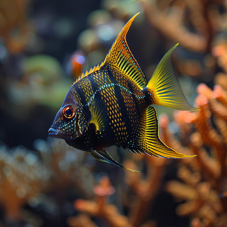 Angelfish fish , close-up portrait , high quality, high resolutionの素材