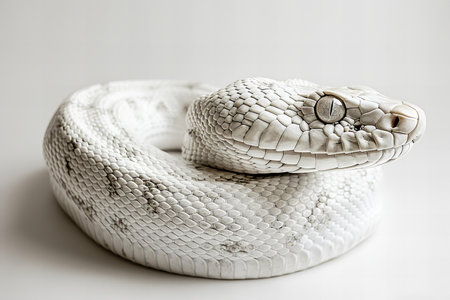 Depicting a  snake with an old illustration, in white, high quality, high resolutionの素材