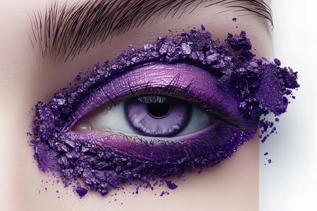 Digital artwork of rvh eyeshadow, cosmetic pigments, purple, high quality, high resolutionの素材