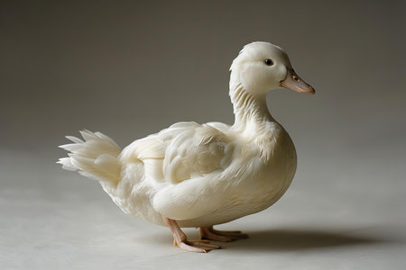 White duck, full body, isolated on white background, high quality photoの素材