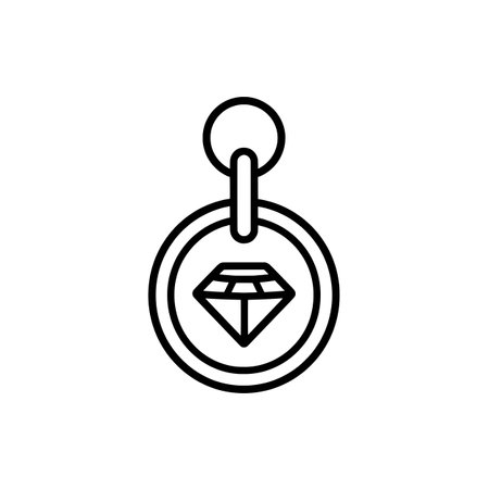 Diamond icon. Jewelry, precious, gemstone symbol. UI UX GUI design element. Editable strokeのイラスト素材