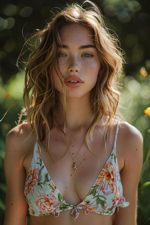 Digital image of petite woman portrait , high quality, high resolutionの素材