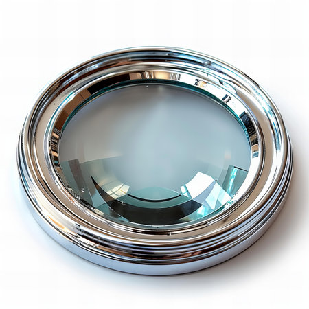 glass button isolated on white background. 3d render image rendererの写真素材