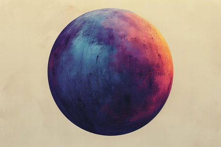 3d rendering of planet in space with grunge texture background.の写真素材