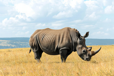 Black rhinoceros (Ceratotherium simum)の写真素材