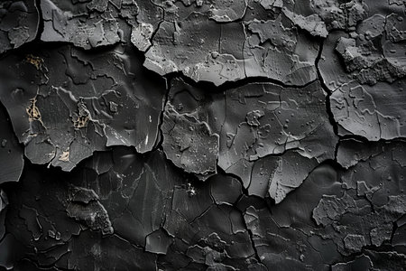 Black cracked paint on the wall. Abstract background and texture for design.