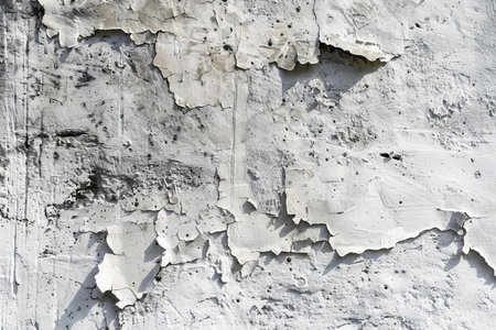 Old white concrete wall with peeling paint. Abstract background for design.