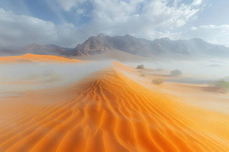 Sand dunes in Wadi Rum desert in Jordan. 3d render