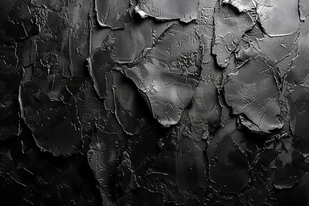 Abstract black and white background. Texture of oil paint on canvas.の写真素材
