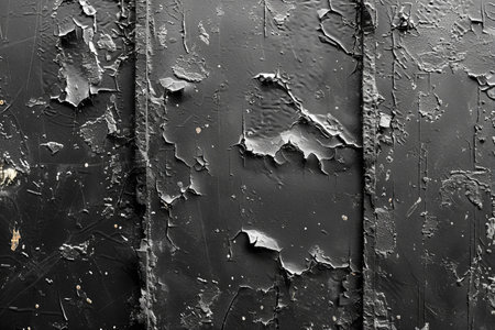 Texture of old painted metal wall for background. Black and white.の写真素材