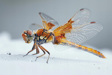Dragonfly (Sympetrum vulgatum) on the white backgroundの写真素材